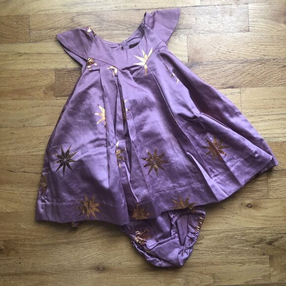 Tea Collection Size 9-12M Patterned Holiday Dress - Picture 1 of 7